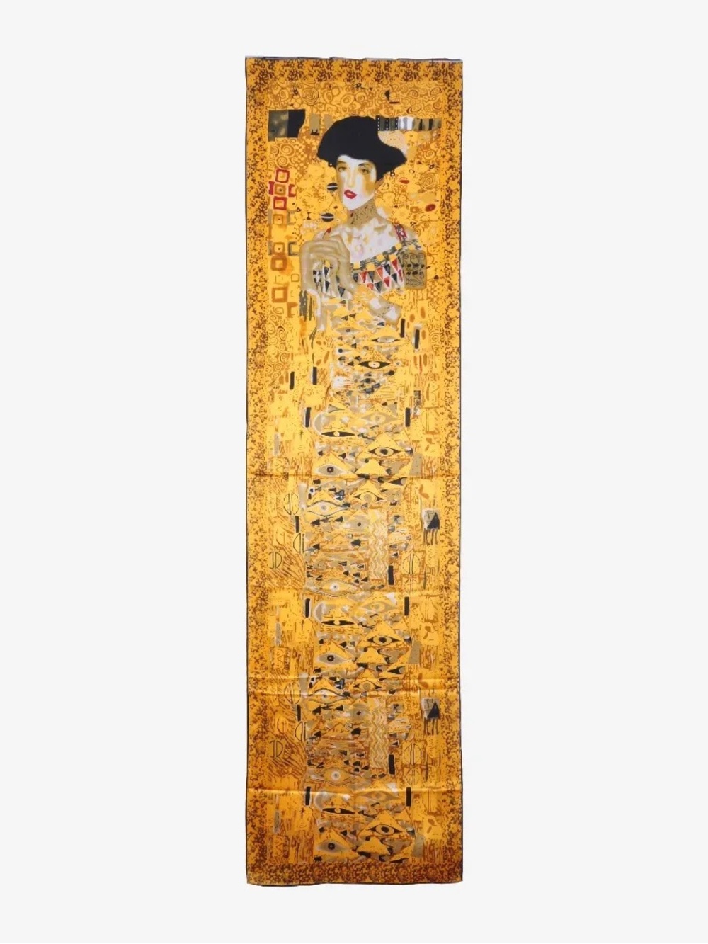Vintage Klimt Silk Scarf Portrait Adele Bloch Bauer Gold Art Deco 100% Silk - Picture 10 of 10